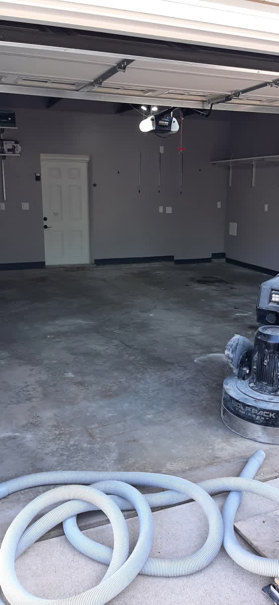 Damaged concrete slab before coating